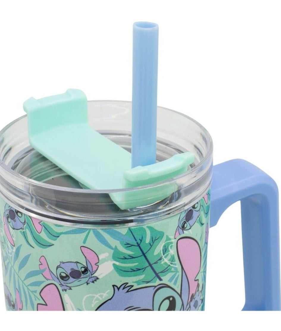 Disney Stitch - Aloha XL Cool Trinkflasche mit Strohhalm - 920 ml