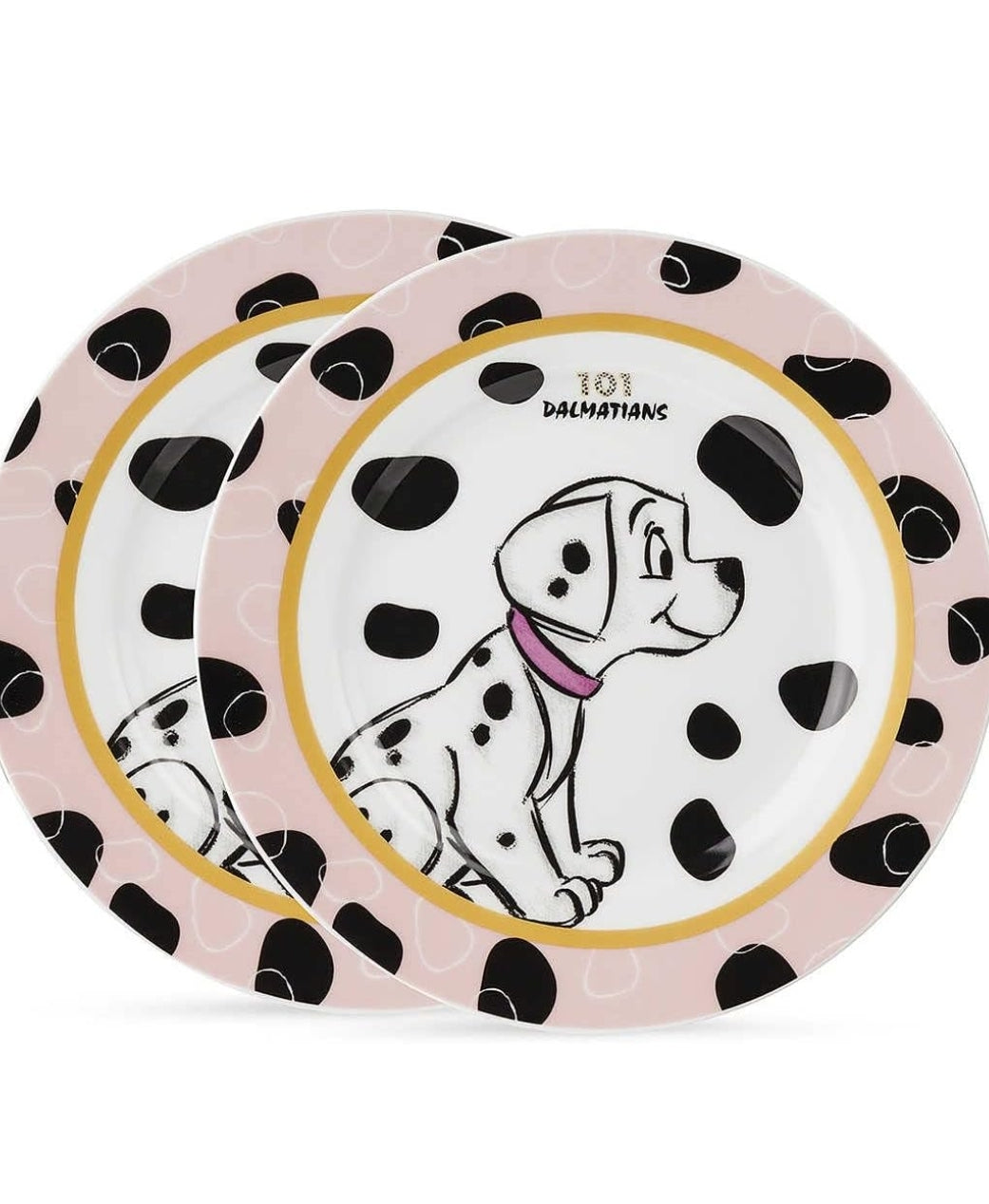 Egan Set 2 Teller aus Porzellan 101 Dalmatiner rosa