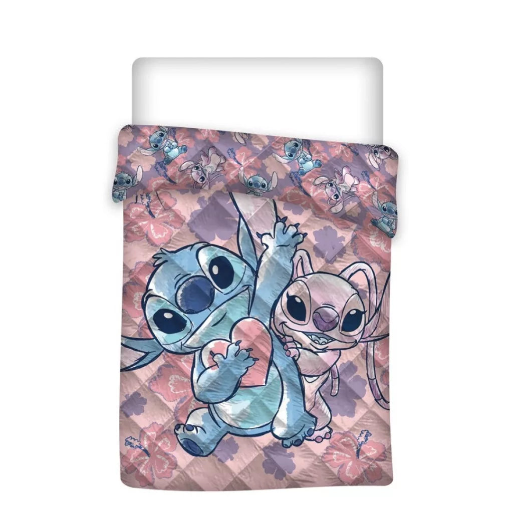 Disney Lilo und Stitch Heart gestepptes Überbett, Bettdecke 140x200cm