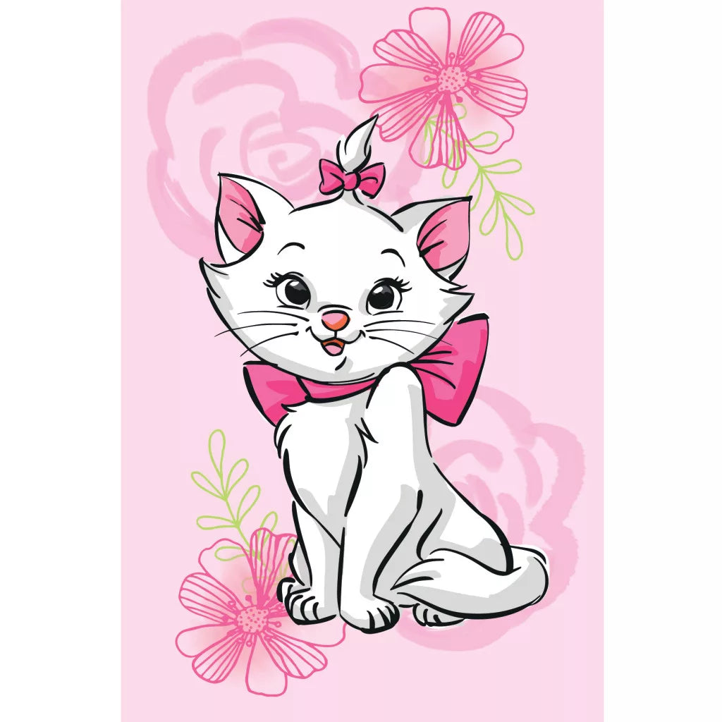 Disney Marie Pink Flower Fleecedecke 100x150cm