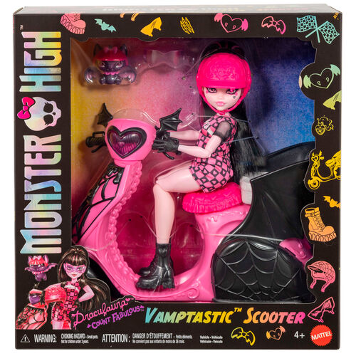 Monster High Draculaura + Scooter Puppe