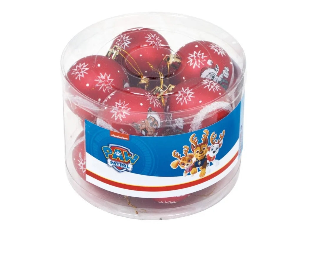 Paw Patrol Weihnachtskugeln rot 9 Stk.