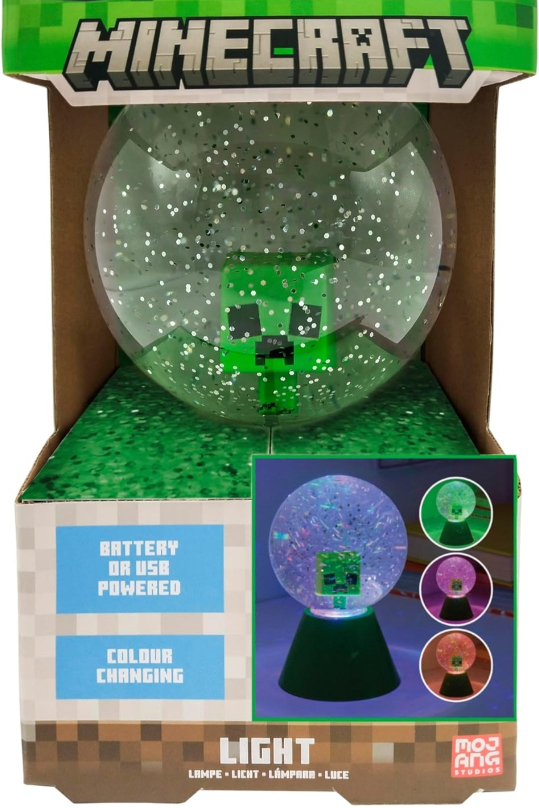 Minecraft-Creeper-LED-Glitzerkugel
