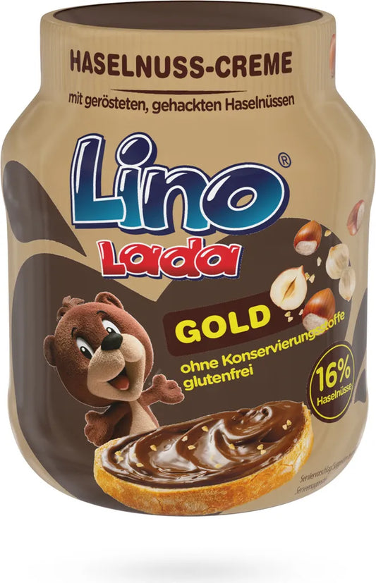 Lino Lada Gold, Milch- und Haselnuss Creme, 350g Glas