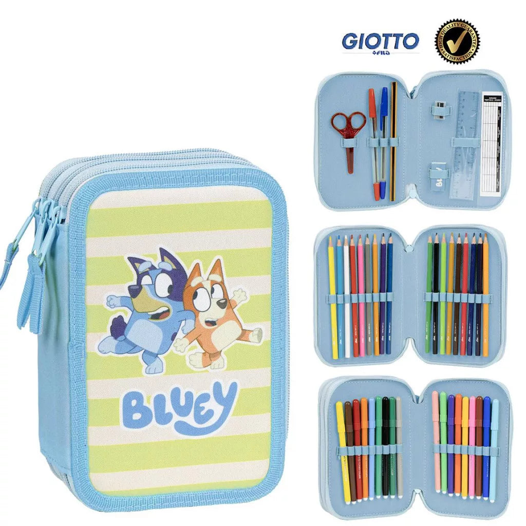 Bluey gefüllte Federmappe 3 Etagen