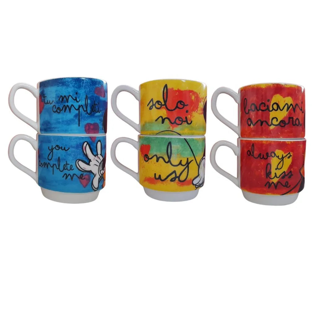 Egan DISNEY LOVE SWEET LOVE 6er Set Espressotassen im Metallständer