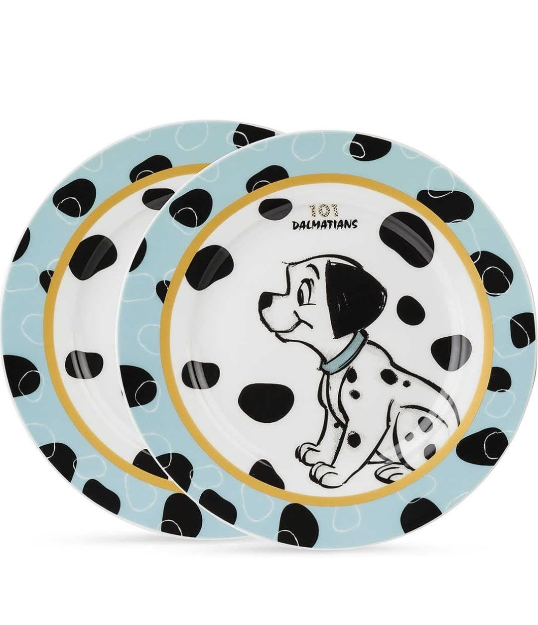 Egan Set 2 Teller aus Porzellan 101 Dalmatiner blau