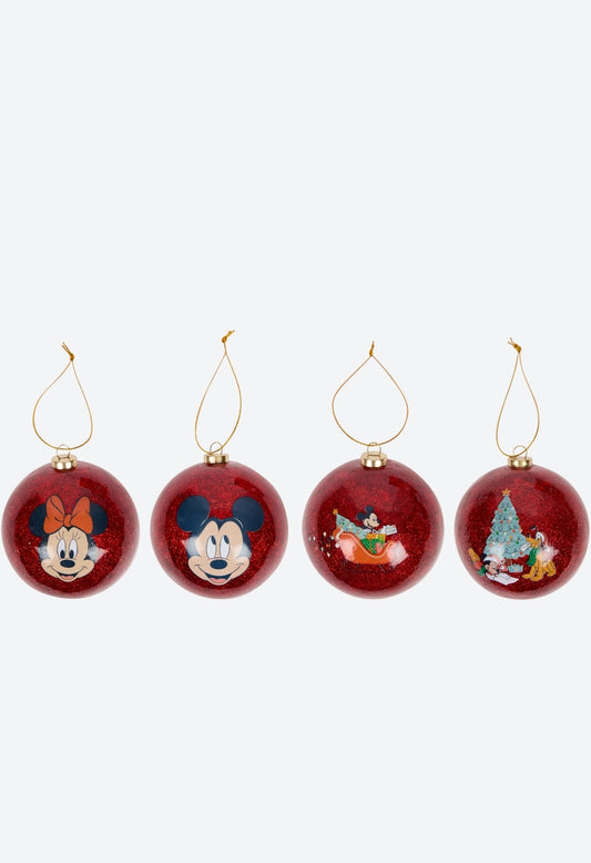 Disney 4er - Set Weihnachtskugeln