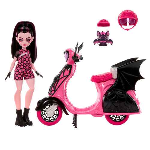 Monster High Draculaura + Scooter Puppe