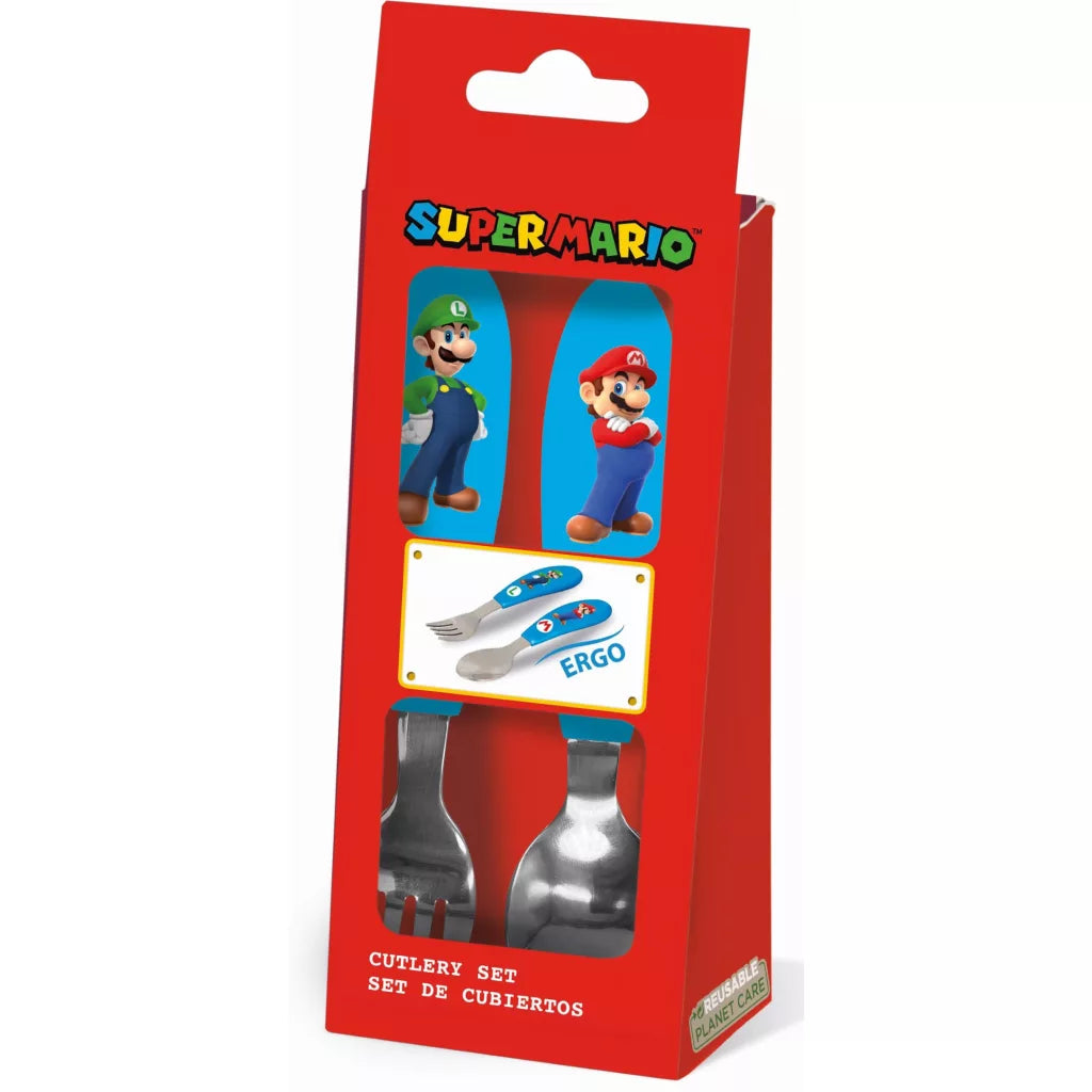 Super Mario Brothers Metall-Ergo-Besteckset - 2-teilig