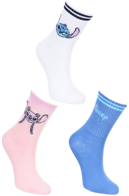 Disney Lilo und Stitch 3 Paar lange, sportliche Damensocken