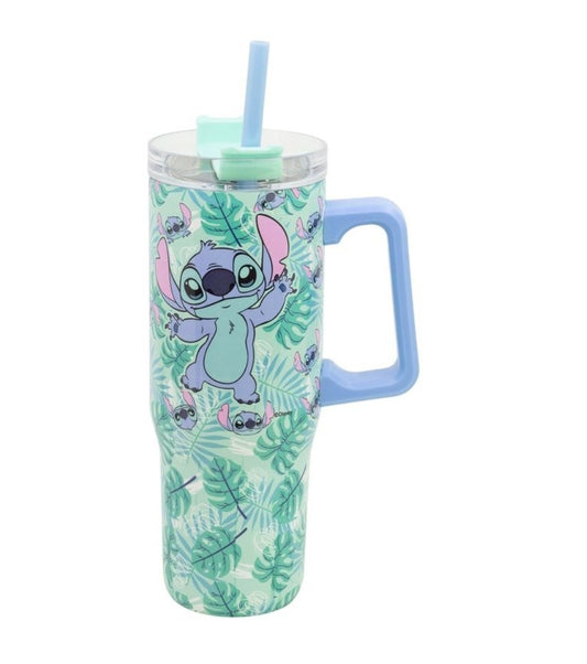 Disney Stitch - Aloha XL Cool Trinkflasche mit Strohhalm - 920 ml