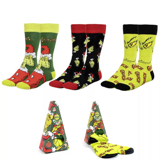 Der Grinch Gift Erwachsenen lange Socken Set in Geschenkbox