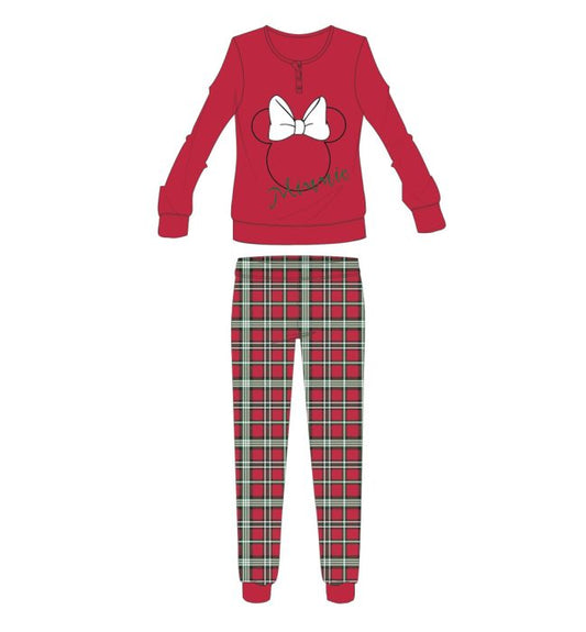 Disney Minnie Mouse Dicker Winter-Weihnachtspyjama für Damen – Pyjama aus Baumwollflanell