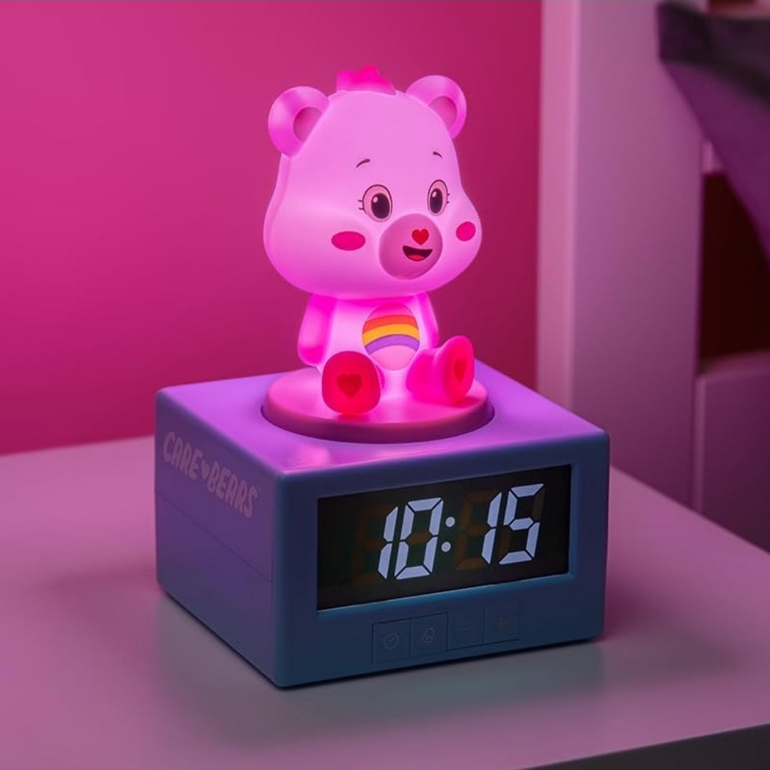 Paladone Care Bears Pink Cheer Bear Digitaler Wecker mit Nachtlicht