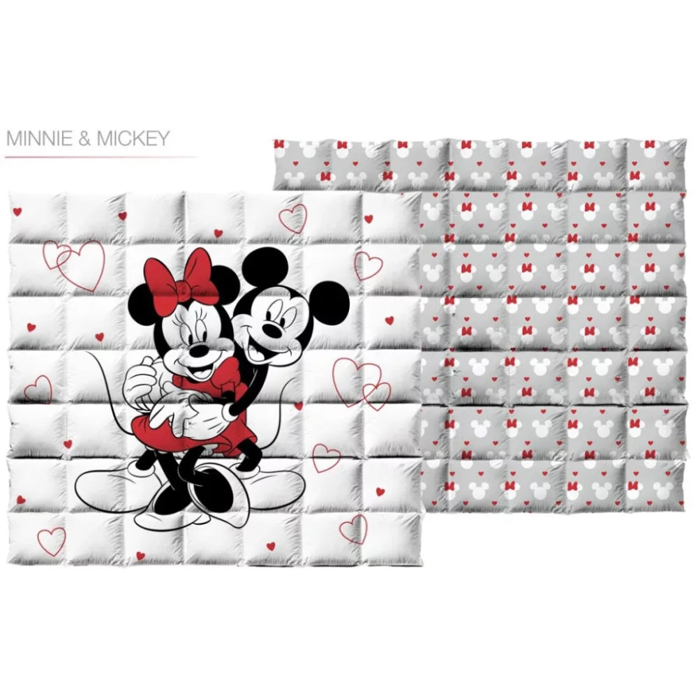 Disney Minnie Mickey Love gesteppt Überwurf, Bettdecke 240x220cm