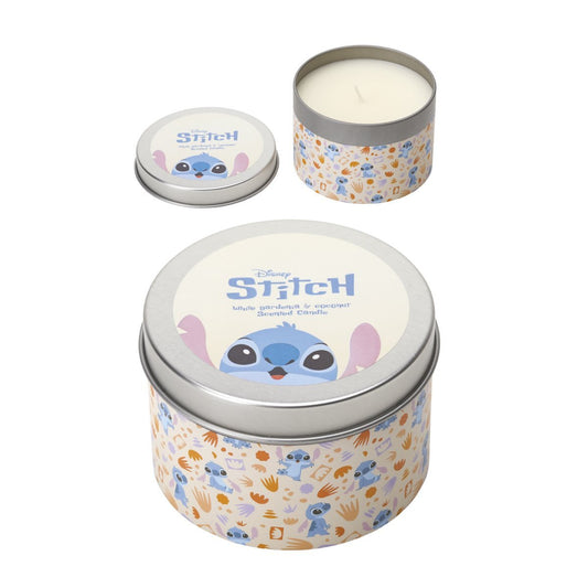Stitch Metallkerze, Weiß Mit Gardenie Und Kokosnuss